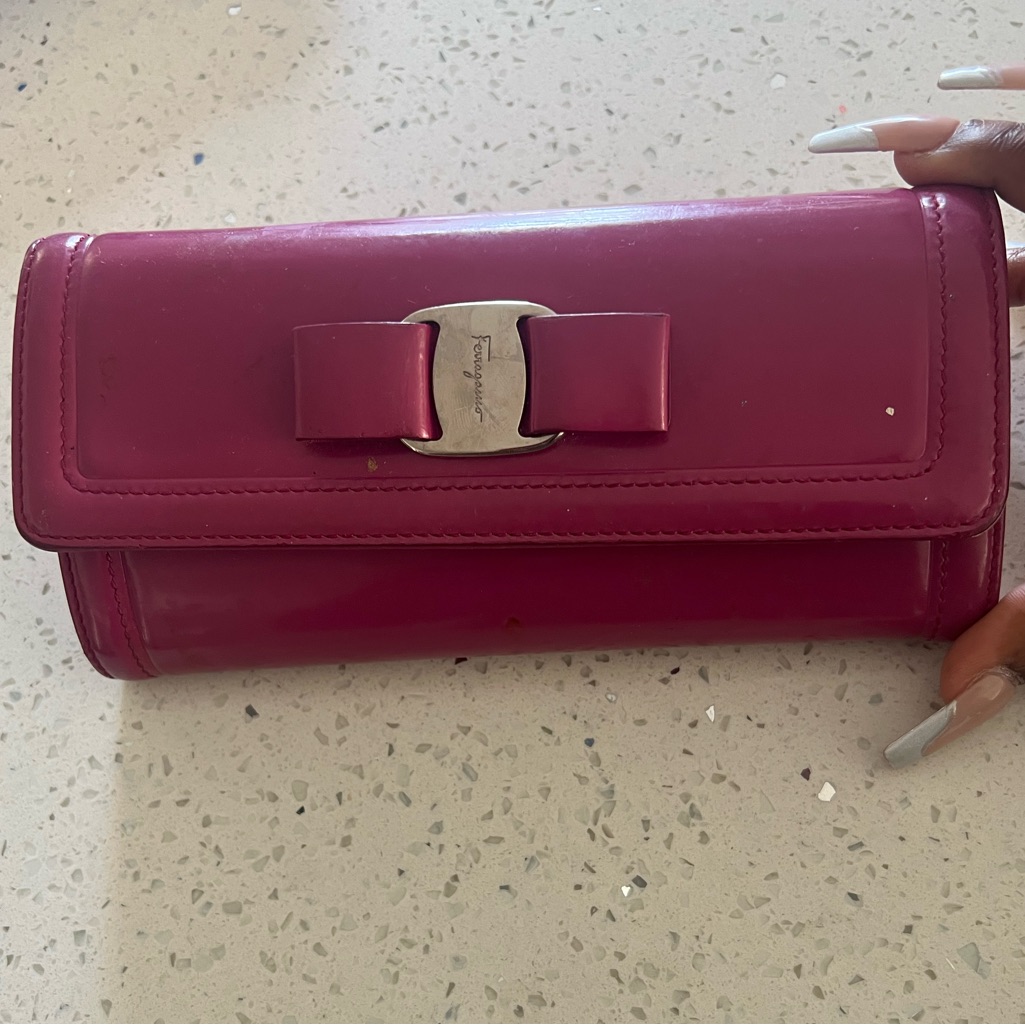 Authentic Salvatore Ferragamo Patent Leather Wallet